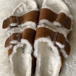 Birkenstock Fur Lined Arizona Sandals Size 40